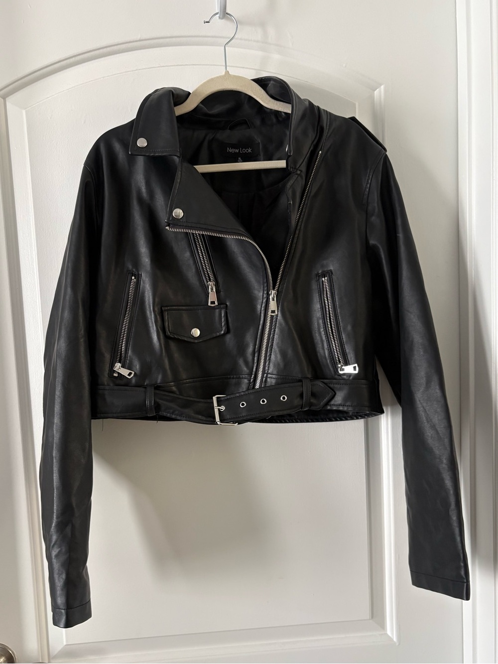 New Look Black Faux Leather Biker Style Jacket